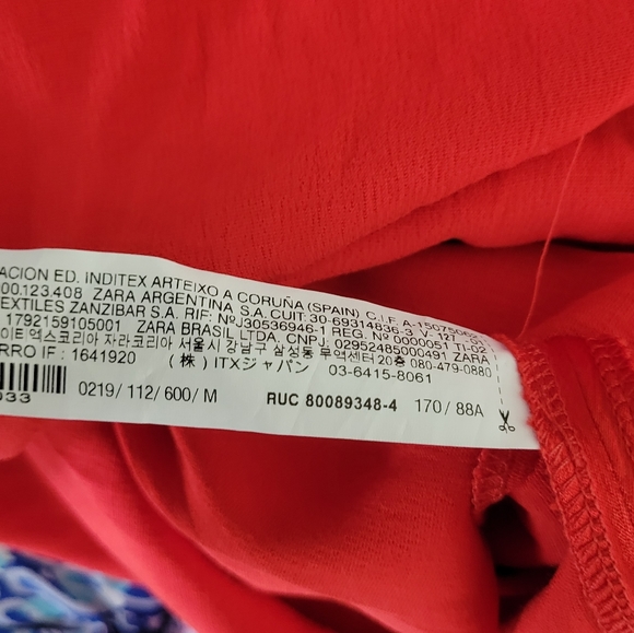 Zara Red Satin Halter Midi dress Medium - Picture 5 of 6